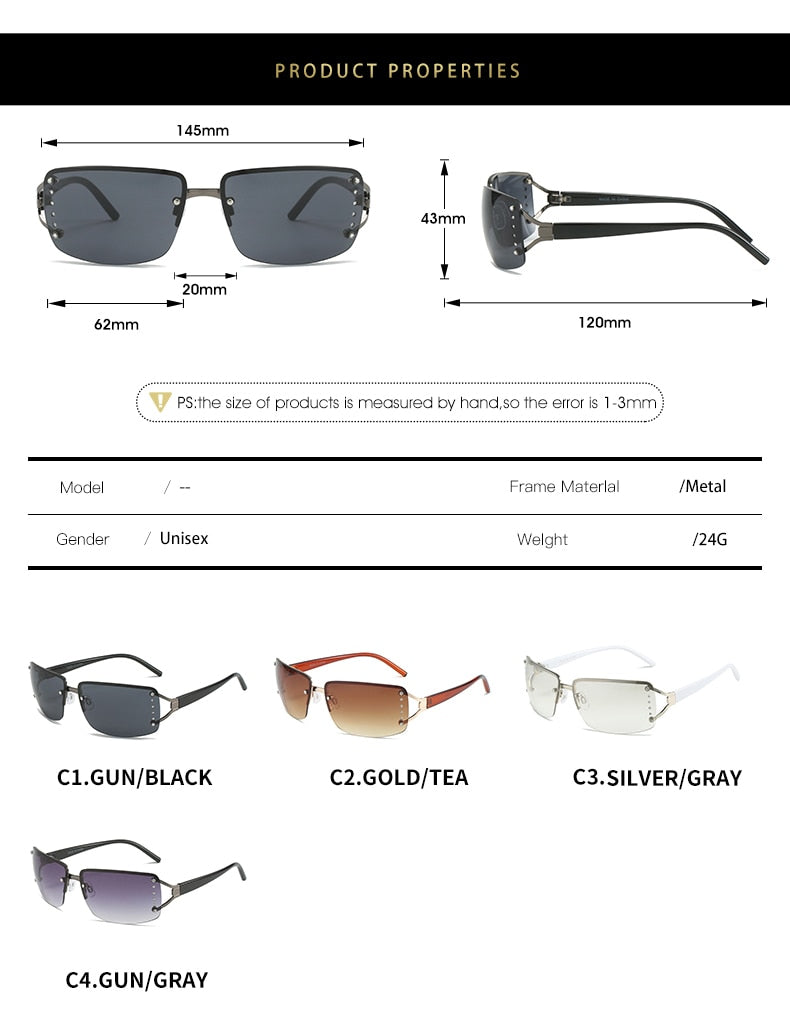 Gradient UV400 Rimless Punk Style Eyewear Sunglasses for Women - Women Sunglasses - DYAVOR®