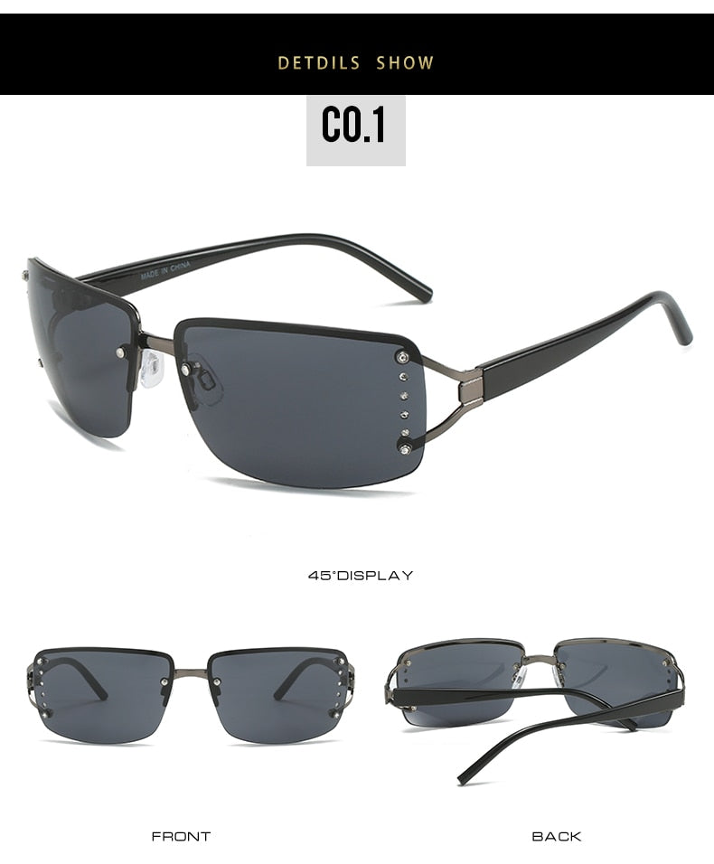 Gradient UV400 Rimless Punk Style Eyewear Sunglasses for Women - Women Sunglasses - DYAVOR®