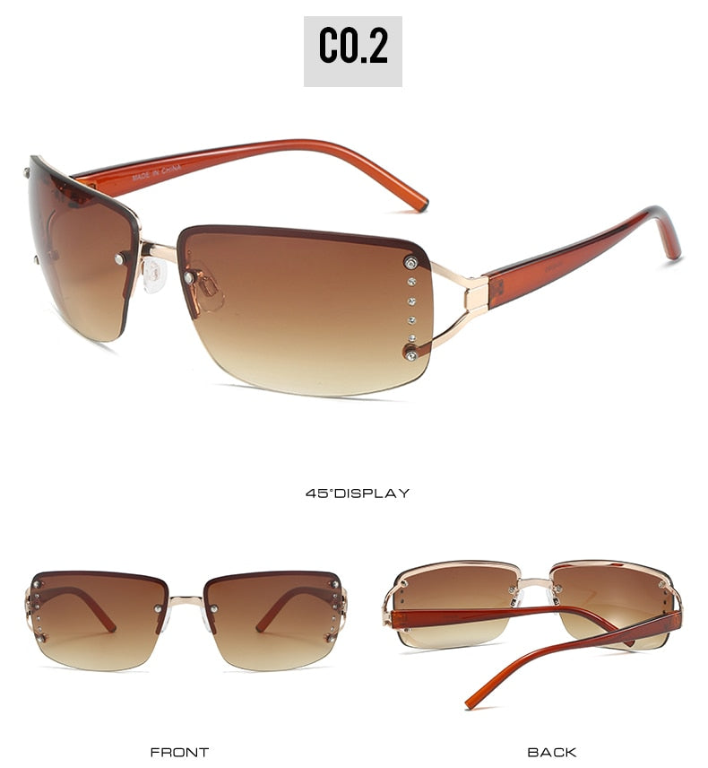 Gradient UV400 Rimless Punk Style Eyewear Sunglasses for Women - Women Sunglasses - DYAVOR®