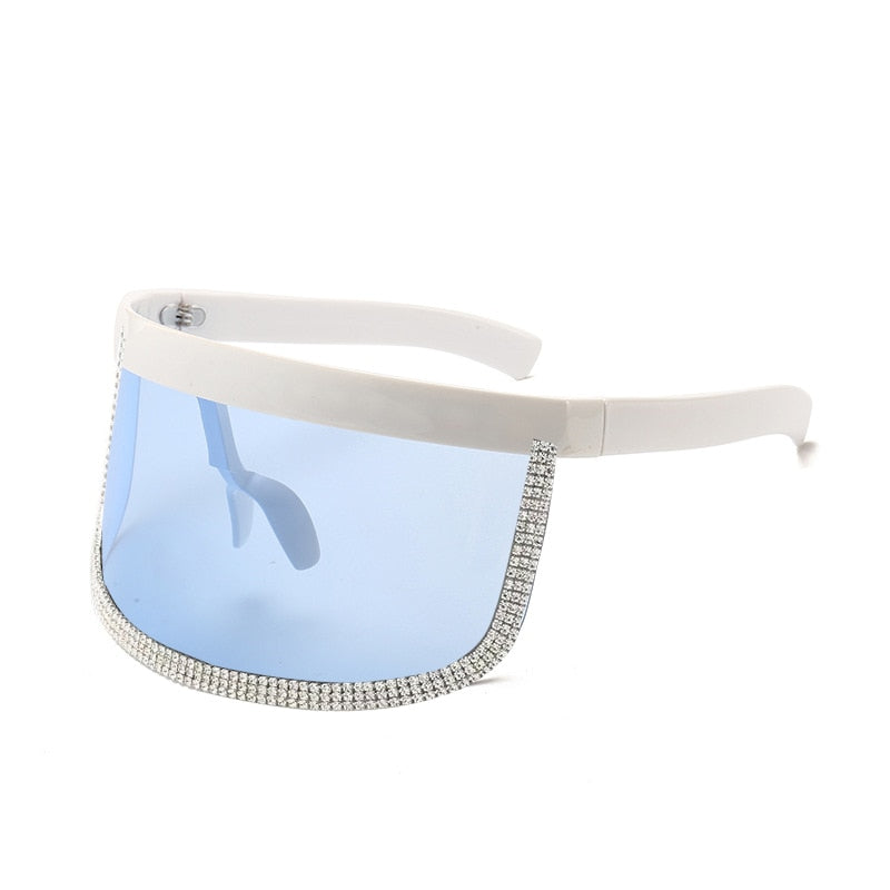 Women's Diamond Oversized Shield Visor Windproof UV400 Sunglasses - Women Sunglasses - DYAVOR®