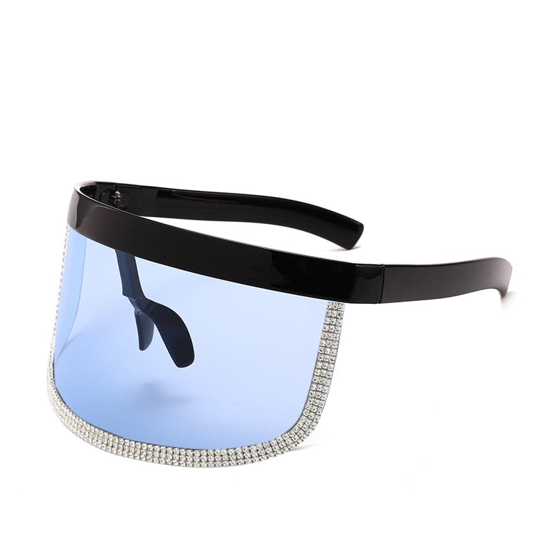 Women's Diamond Oversized Shield Visor Windproof UV400 Sunglasses - Women Sunglasses - DYAVOR®