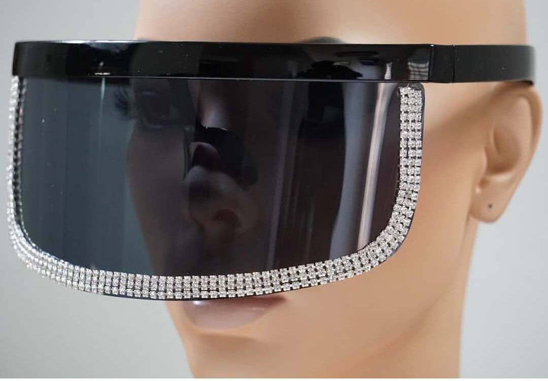 Women's Diamond Oversized Shield Visor Windproof UV400 Sunglasses - Women Sunglasses - DYAVOR®