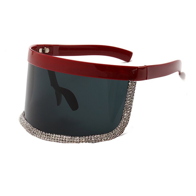 Women's Diamond Oversized Shield Visor Windproof UV400 Sunglasses - Women Sunglasses - DYAVOR®