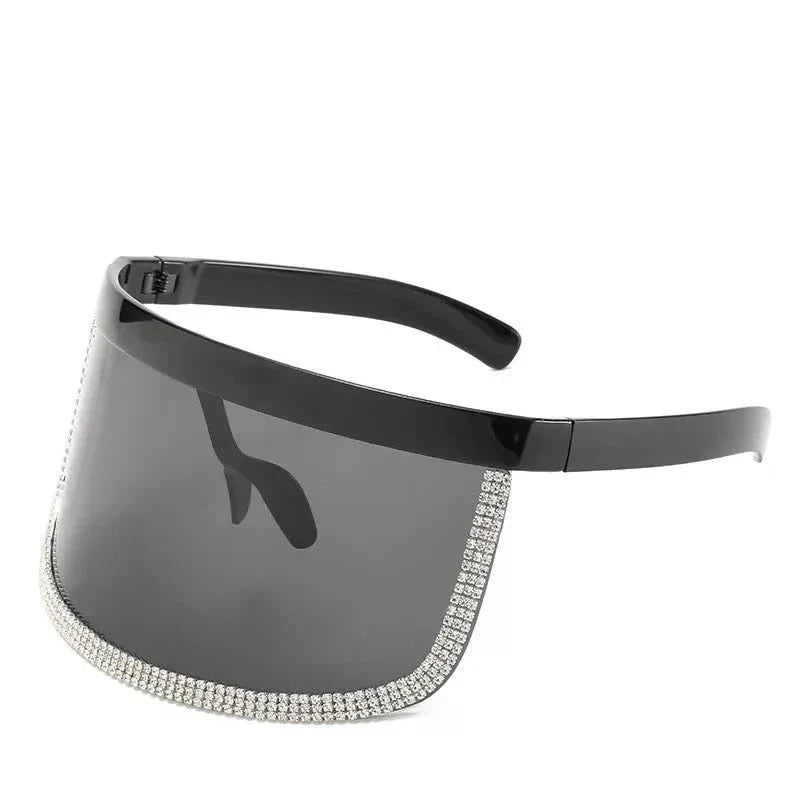 Women's Diamond Oversized Shield Visor Windproof UV400 Sunglasses - Women Sunglasses - DYAVOR®