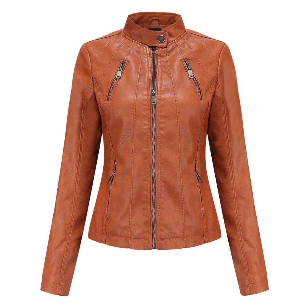 Adelija - stylish leather jacket - - DYAVOR®
