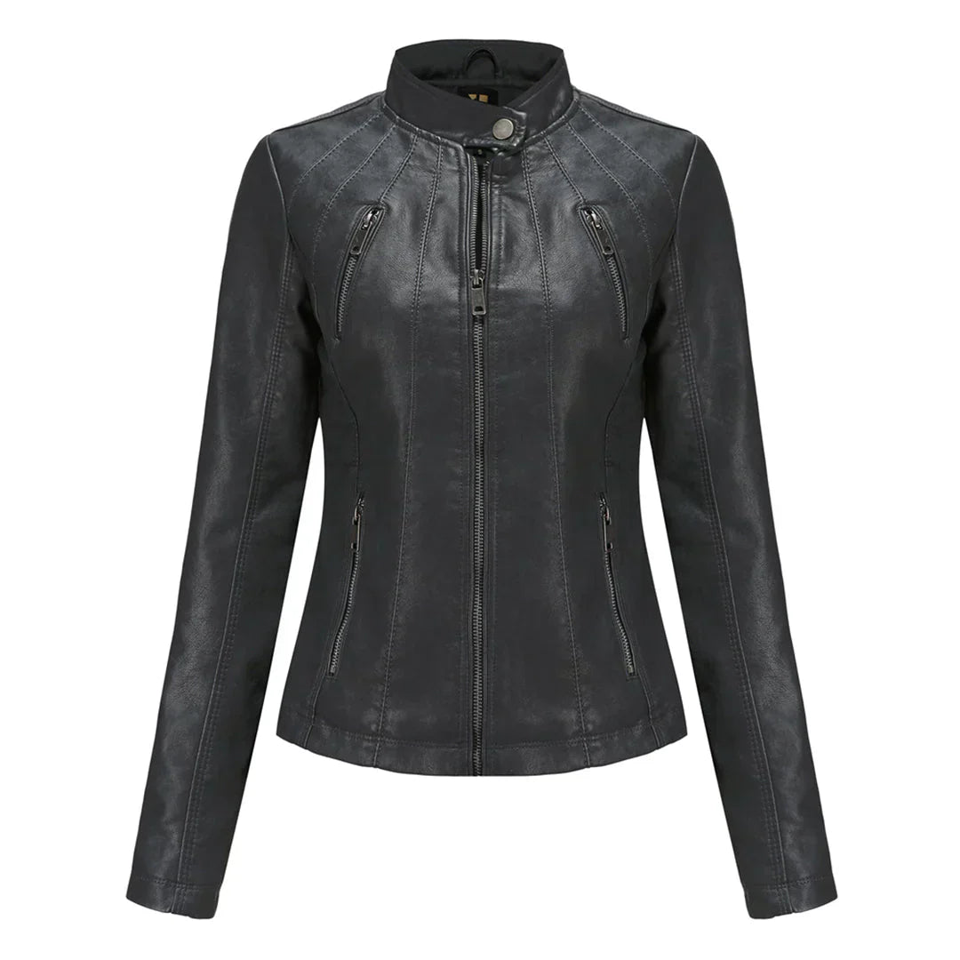 Adelija - stylish leather jacket - - DYAVOR®