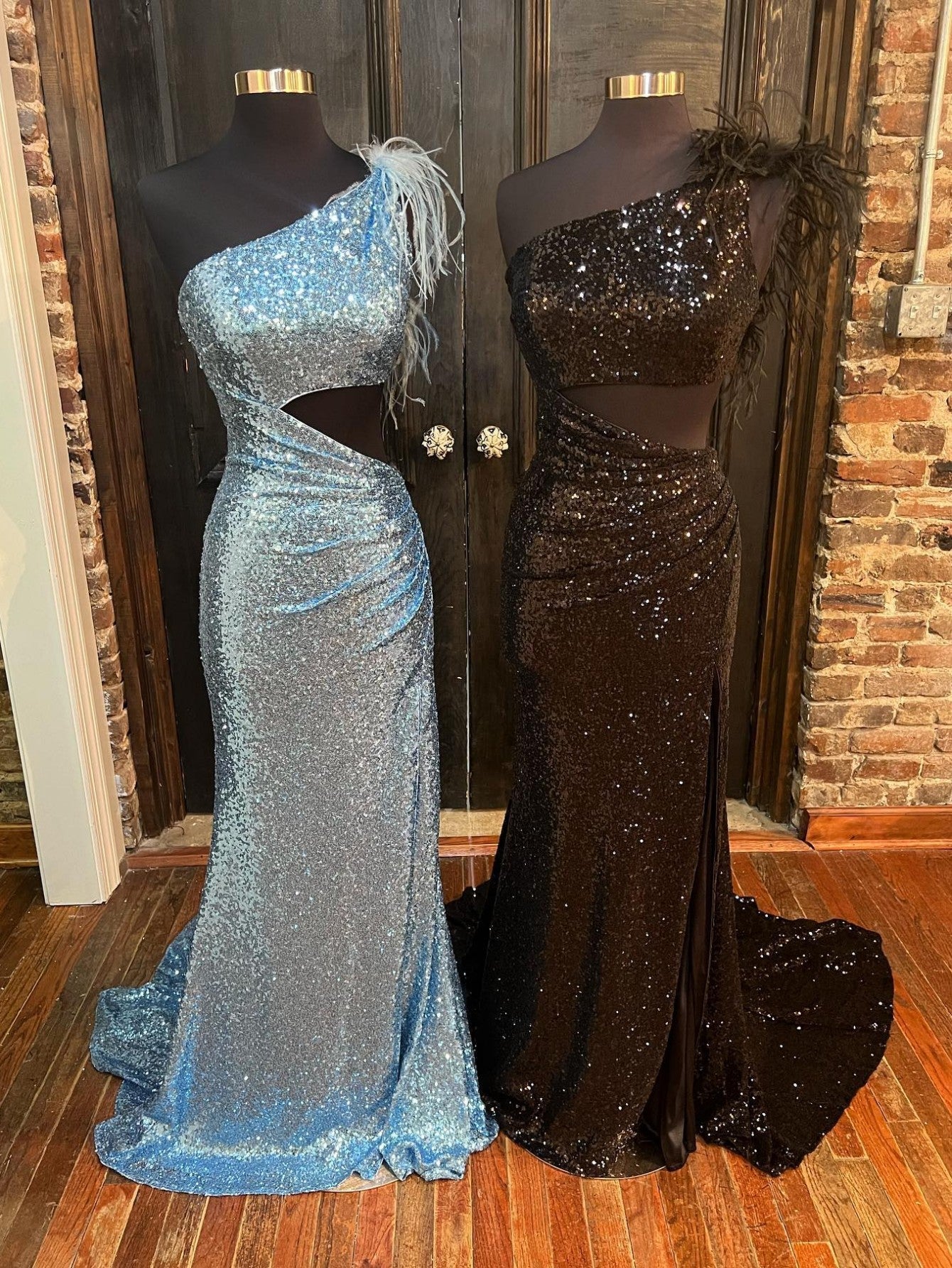 One Shoulder Sparkly Unique Black Mermaid Prom Dress - Prom Dress - DYAVOR®