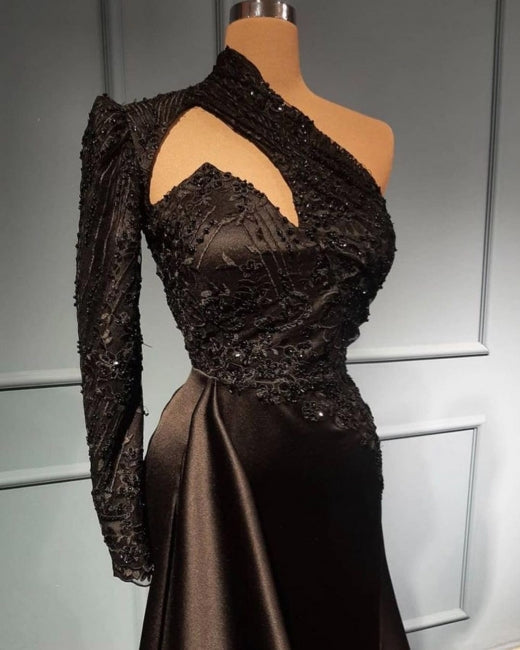 Elegant Evening Dresses Long Black | Prom dresses with sleeves - Prom Dresses - DYAVOR®
