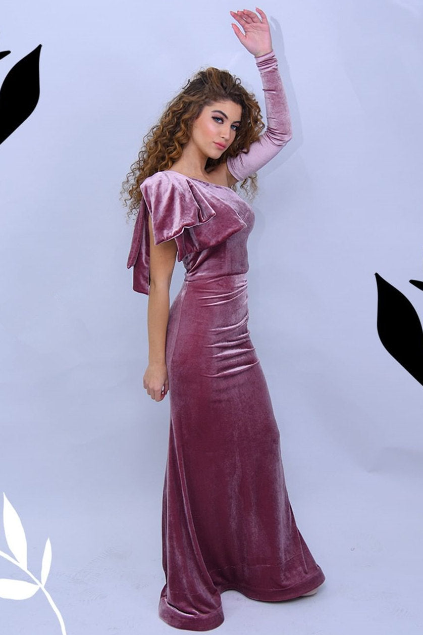 Elegant One-shoulder Long Sleeve Aline Prom Dress - Prom Dresses - DYAVOR®