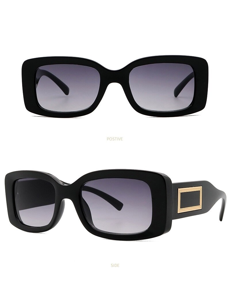 Elegant Women's Classic Black Retro Fashion Medium Square Sunglasses - Women Sunglasses - DYAVOR®