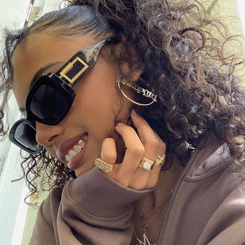 Elegant Women's Classic Black Retro Fashion Medium Square Sunglasses - Women Sunglasses - DYAVOR®