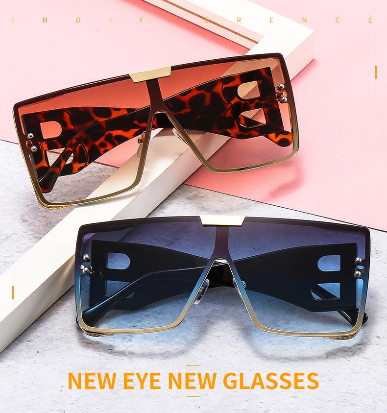 Women's Retro Fashion UV400 Large Frame Square Metal Sunglasses - Women Sunglasses - DYAVOR®