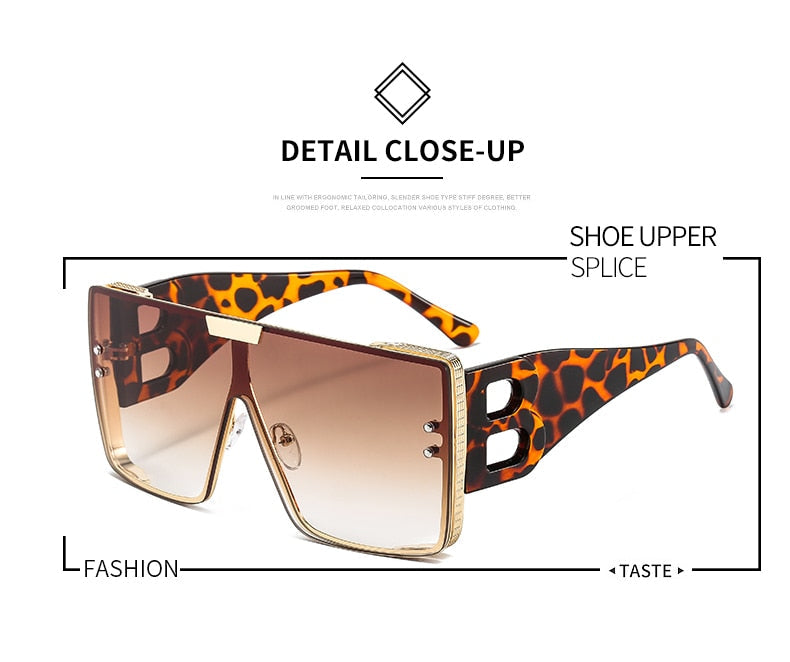 Women's Retro Fashion UV400 Large Frame Square Metal Sunglasses - Women Sunglasses - DYAVOR®