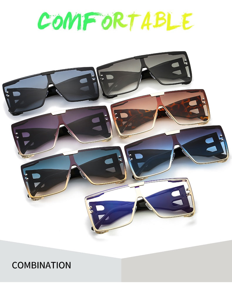 Women's Retro Fashion UV400 Large Frame Square Metal Sunglasses - Women Sunglasses - DYAVOR®