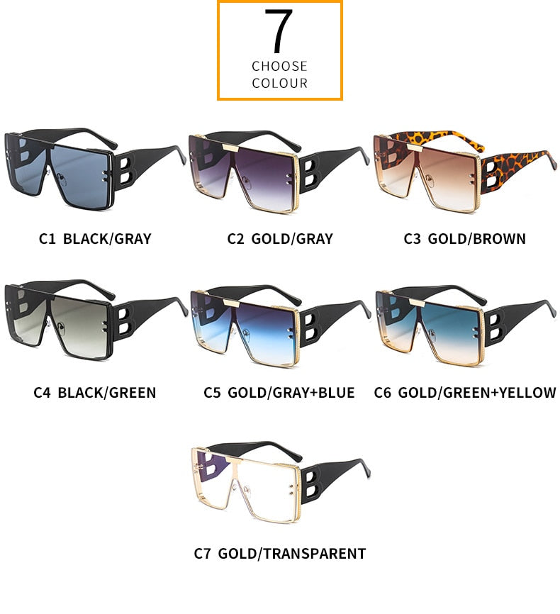 Women's Retro Fashion UV400 Large Frame Square Metal Sunglasses - Women Sunglasses - DYAVOR®