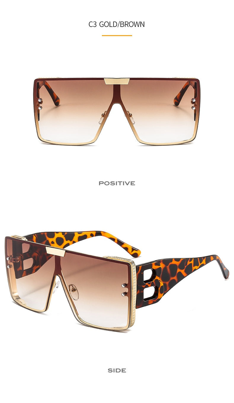 Women's Retro Fashion UV400 Large Frame Square Metal Sunglasses - Women Sunglasses - DYAVOR®