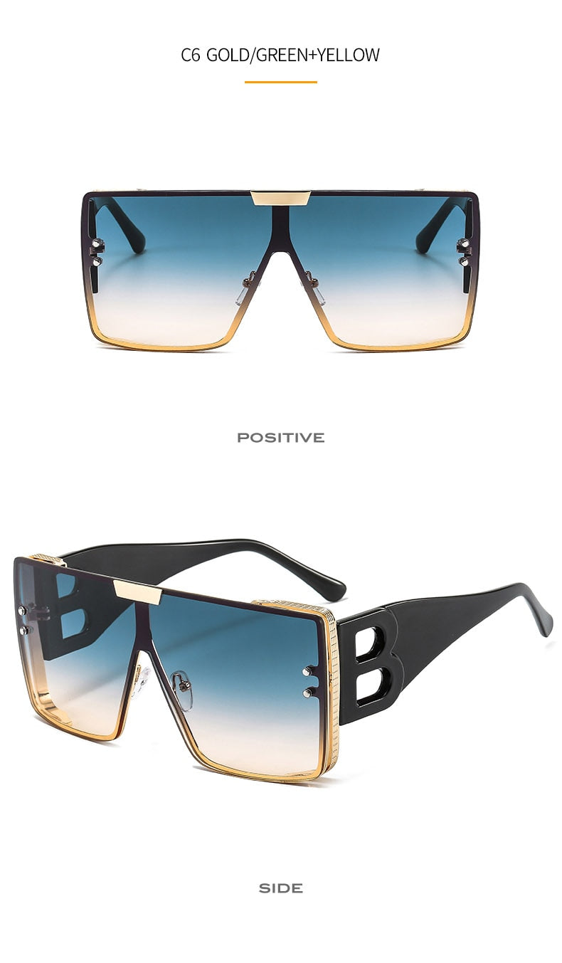 Women's Retro Fashion UV400 Large Frame Square Metal Sunglasses - Women Sunglasses - DYAVOR®