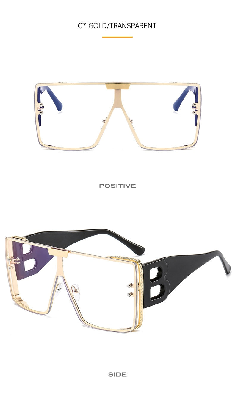 Women's Retro Fashion UV400 Large Frame Square Metal Sunglasses - Women Sunglasses - DYAVOR®