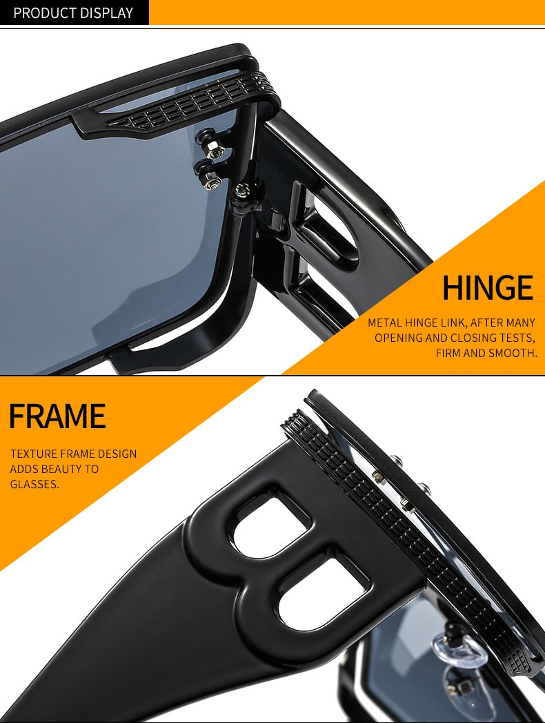 Women's Retro Fashion UV400 Large Frame Square Metal Sunglasses - Women Sunglasses - DYAVOR®
