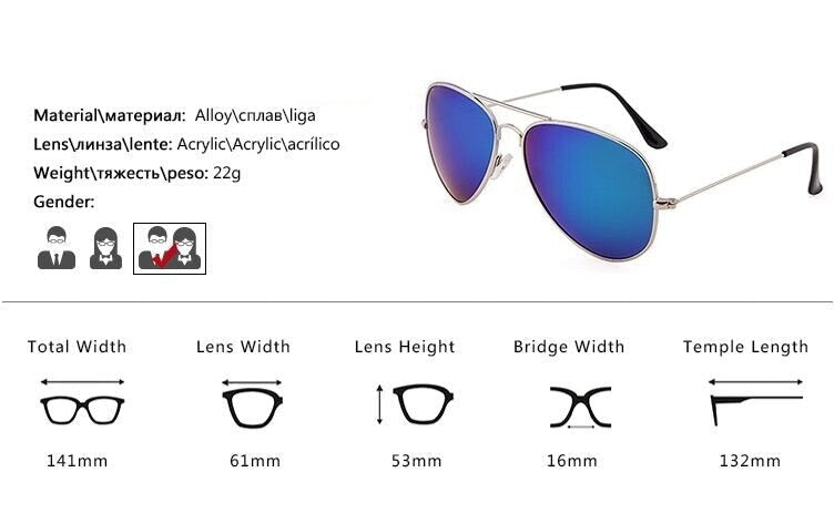 Fashion Pilot Style Aviator Mirrored Sunglasses for Women - Women Sunglasses - DYAVOR®