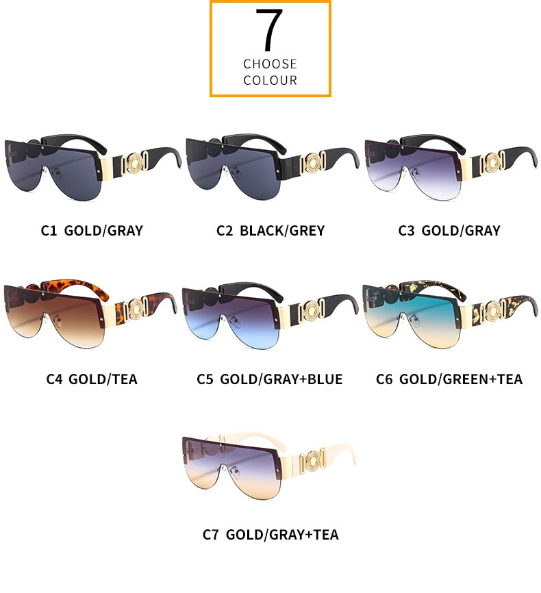 Unisex's Fashion Leopard Luxury Gradients Shield Goggle Sunglasses - Unisex Sunglasses - DYAVOR®