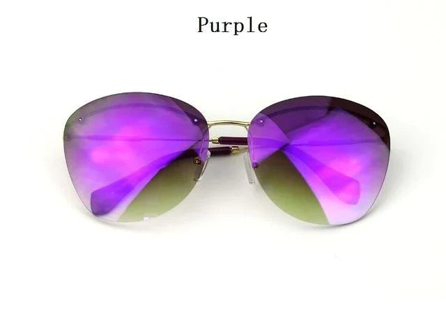 Fashion Vintage Rimless Designer Sunglasses with Coating for Women - Women Sunglasses - DYAVOR®
