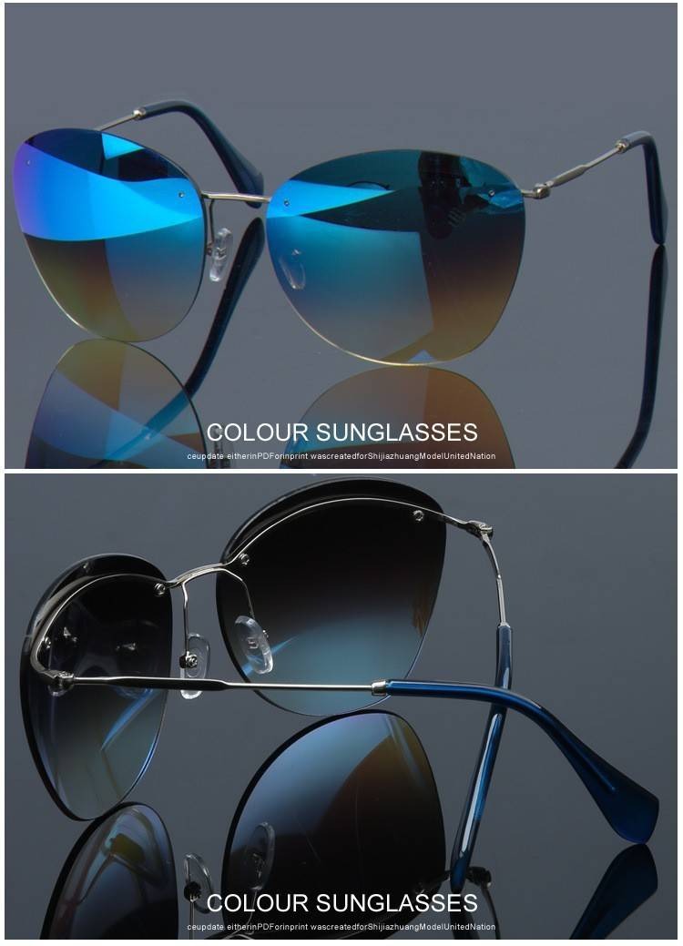 Fashion Vintage Rimless Designer Sunglasses with Coating for Women - Women Sunglasses - DYAVOR®