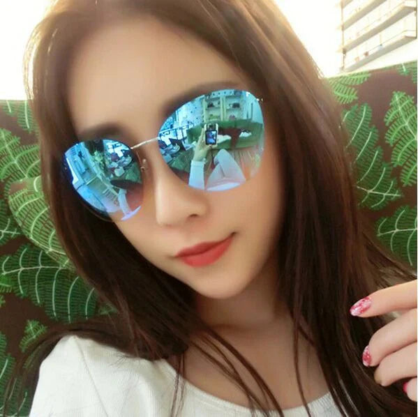 Fashion Vintage Rimless Designer Sunglasses with Coating for Women - Women Sunglasses - DYAVOR®