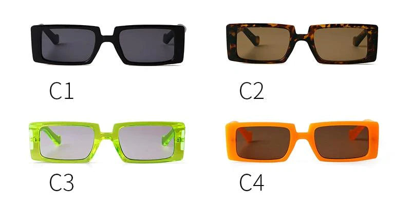 Female Trendy Black Rectangle Thick Frame Fashion Sunglasses - Women Sunglasses - DYAVOR®