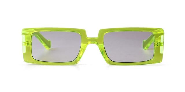 Female Trendy Black Rectangle Thick Frame Fashion Sunglasses - Women Sunglasses - DYAVOR®