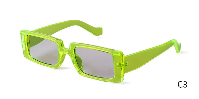 Female Trendy Black Rectangle Thick Frame Fashion Sunglasses - Women Sunglasses - DYAVOR®