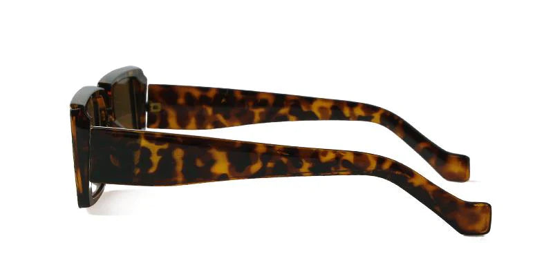 Female Trendy Black Rectangle Thick Frame Fashion Sunglasses - Women Sunglasses - DYAVOR®