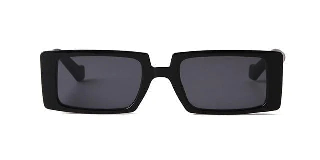 Female Trendy Black Rectangle Thick Frame Fashion Sunglasses - Women Sunglasses - DYAVOR®