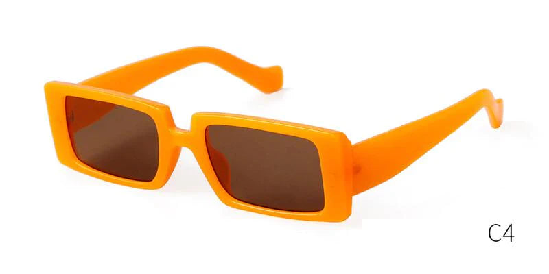 Female Trendy Black Rectangle Thick Frame Fashion Sunglasses - Women Sunglasses - DYAVOR®