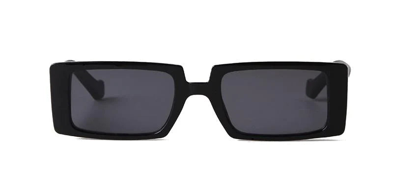 Female Trendy Black Rectangle Thick Frame Fashion Sunglasses - Women Sunglasses - DYAVOR®