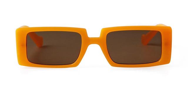 Female Trendy Black Rectangle Thick Frame Fashion Sunglasses - Women Sunglasses - DYAVOR®