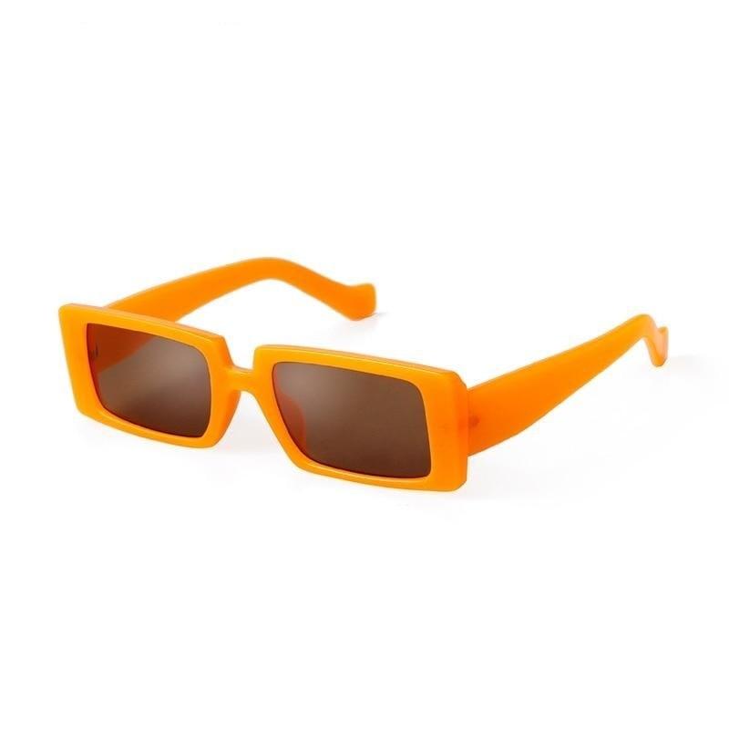 Female Trendy Black Rectangle Thick Frame Fashion Sunglasses - Women Sunglasses - DYAVOR®