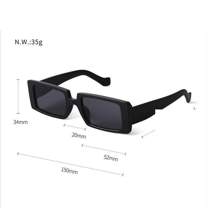 Female Trendy Black Rectangle Thick Frame Fashion Sunglasses - Women Sunglasses - DYAVOR®