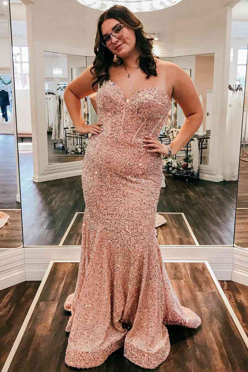 Sweetheart Mermaid Light Blue Sequin Long Prom Dress - prom dress - DYAVOR®