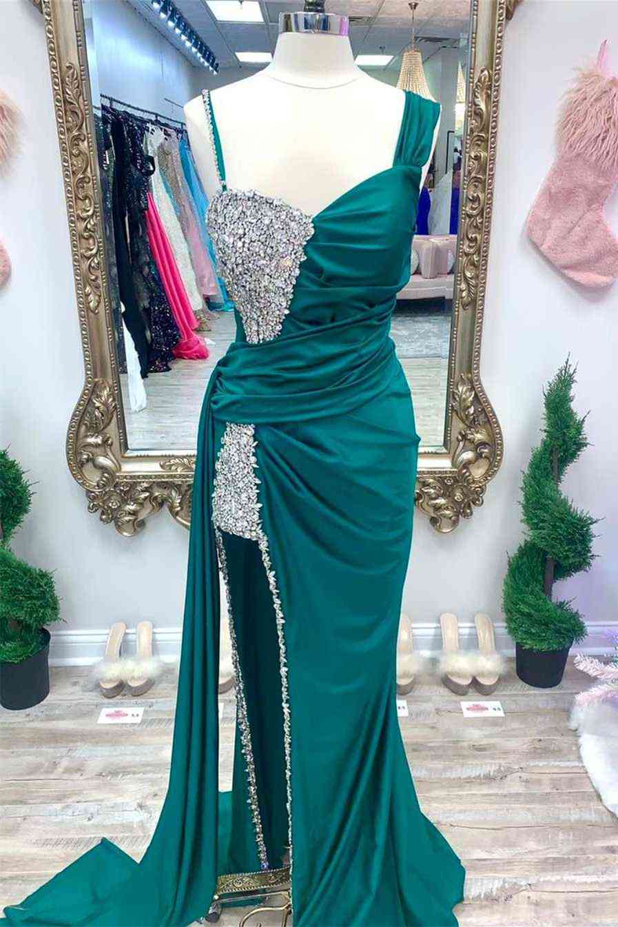 Kaydence | Chic Asymmertrical Fuchsia Beaded Long Porm Dress - Prom Dress - DYAVOR®