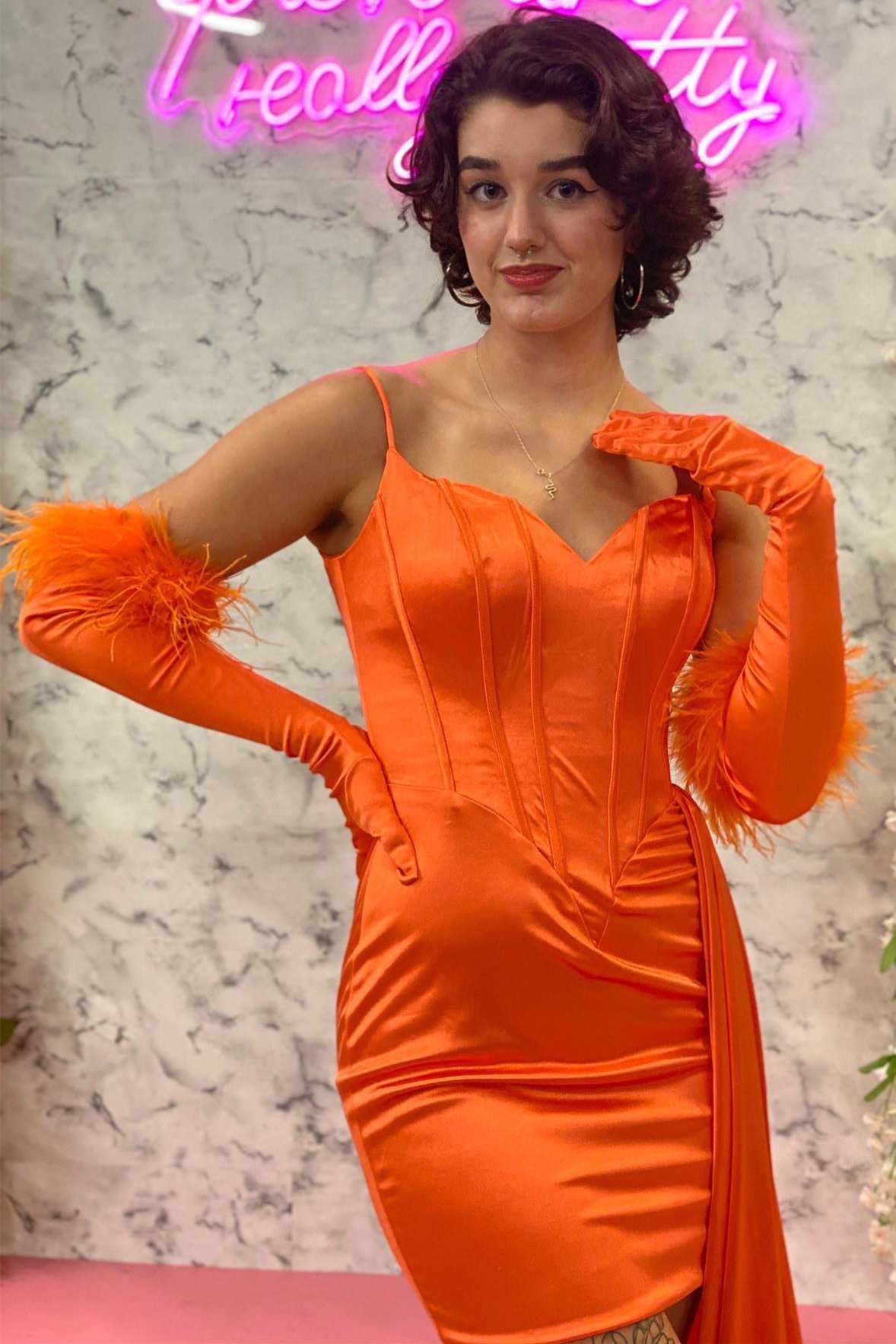 Rosamund |Sheath Spaghetti Straps Homecoming Dress with Side Train - Homecoming Dress - DYAVOR®