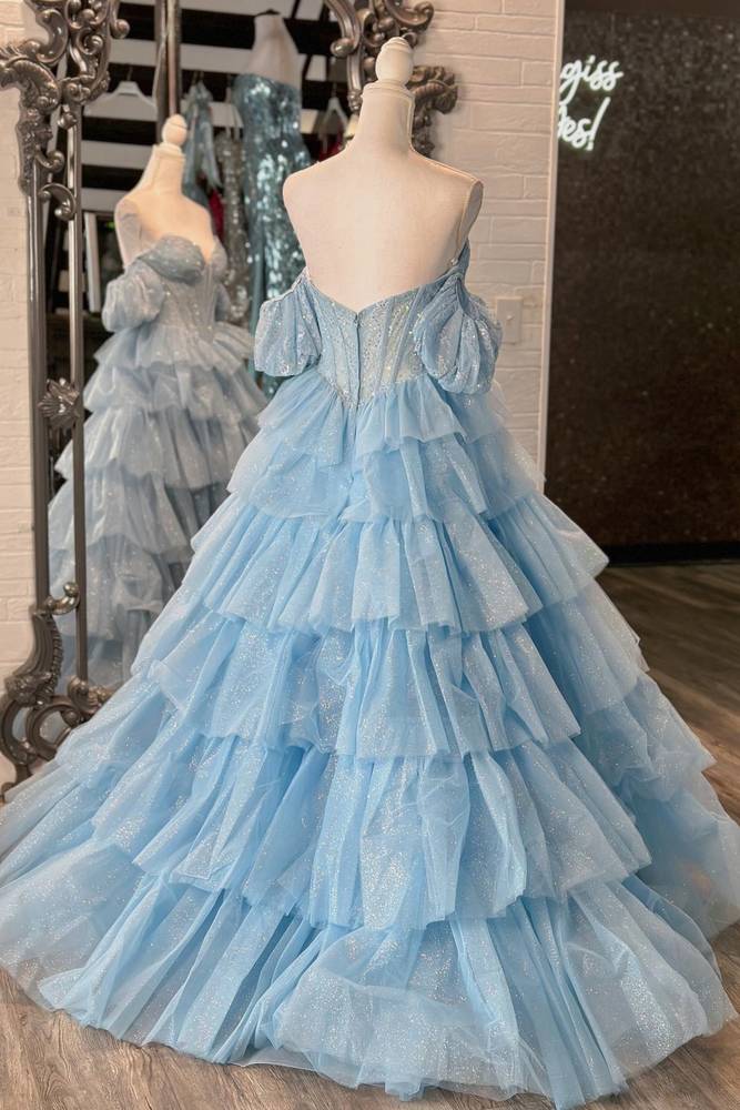 Sexy Sweetheart Black A-Line Lace Layered Dress with Slit - Prom Dresses - DYAVOR®