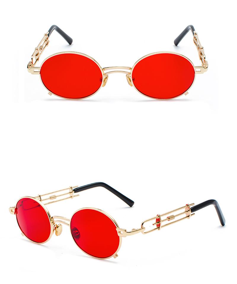 Gold Black Retro Steampunk Unisex Round Vintage Metal Frame Oval Sunglasses - Unisex Sunglasses - DYAVOR®