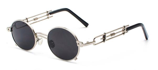 Gold Black Retro Steampunk Unisex Round Vintage Metal Frame Oval Sunglasses - Unisex Sunglasses - DYAVOR®