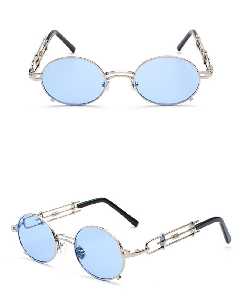 Gold Black Retro Steampunk Unisex Round Vintage Metal Frame Oval Sunglasses - Unisex Sunglasses - DYAVOR®