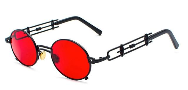 Gold Black Retro Steampunk Unisex Round Vintage Metal Frame Oval Sunglasses - Unisex Sunglasses - DYAVOR®