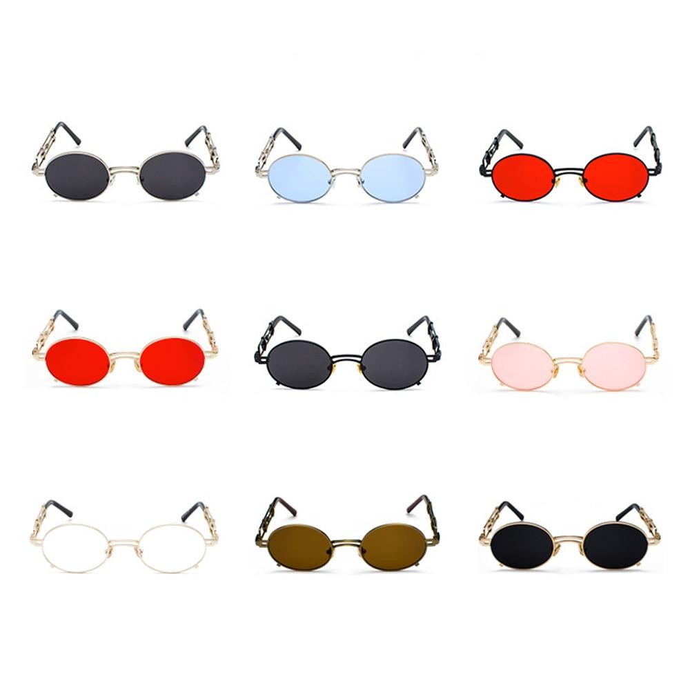 Gold Black Retro Steampunk Unisex Round Vintage Metal Frame Oval Sunglasses - Unisex Sunglasses - DYAVOR®