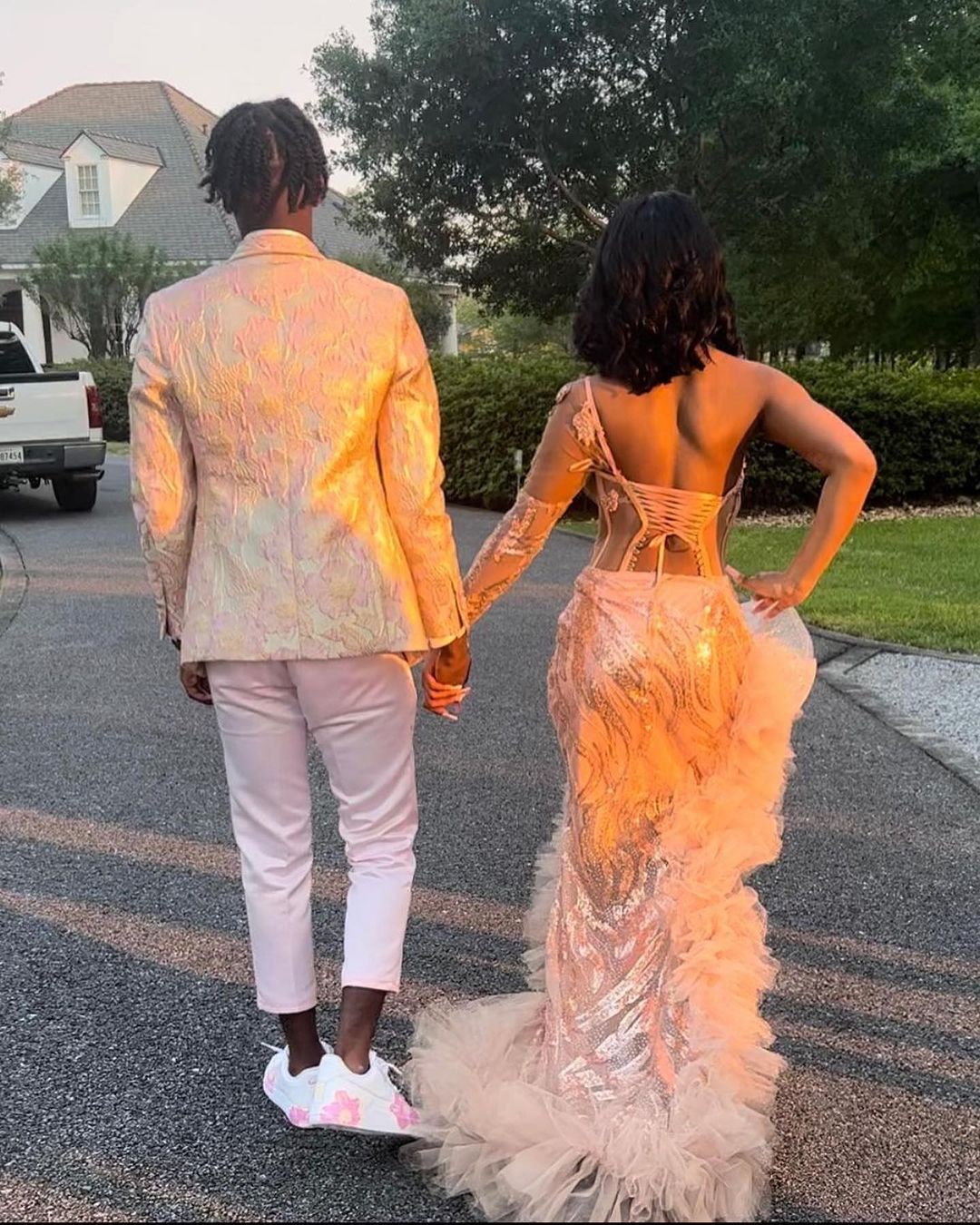 Gorgeous Long Mermaid Pink One Shoulder Long Sleeve Prom Dress With Slit - Prom Dresses - DYAVOR®