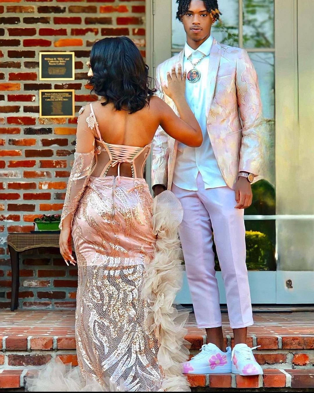 Gorgeous Long Mermaid Pink One Shoulder Long Sleeve Prom Dress With Slit - Prom Dresses - DYAVOR®