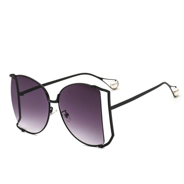 Half Frame Hollow Fashion Gold Transparent Square Sunglasses for Women - Women Sunglasses - DYAVOR®